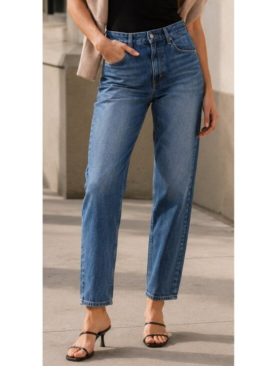 Ag Adriano Goldschmied Denim - AG Jeans Ex-Boyfriend Slouchy Slim Jeans Medium Wash Japanese Fabric | Size 29